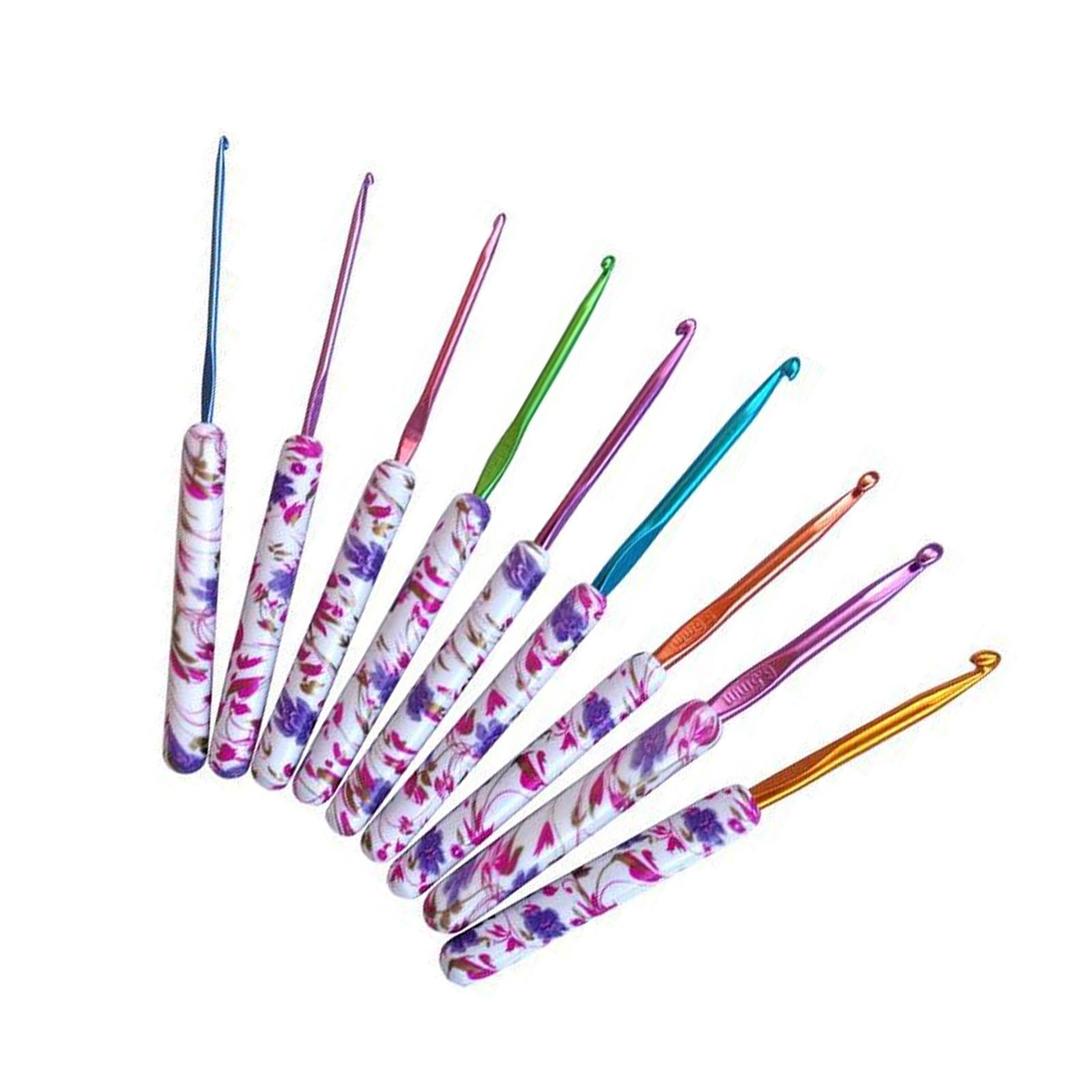 

Набор из 9 крючков для вязания 2,5-6,0 мм, печатные спицы для вязания, аксессуары для вязания крючком для рукоделия