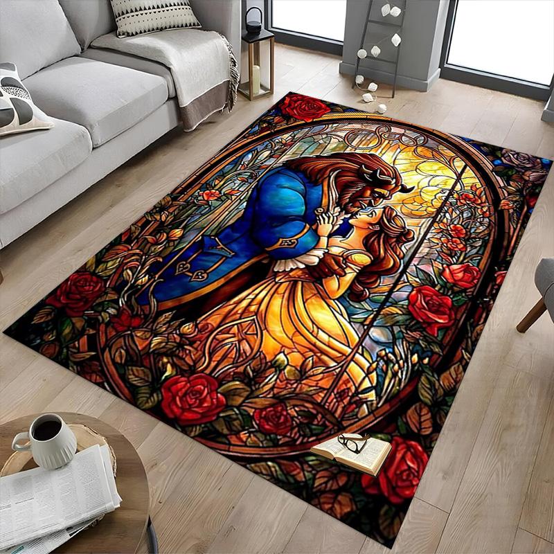 Beauty Beast Romance Carpet For Playroom Bedroom Living Room Sofa Home Decorkids Game Area Rug Nonslip Floor Mat