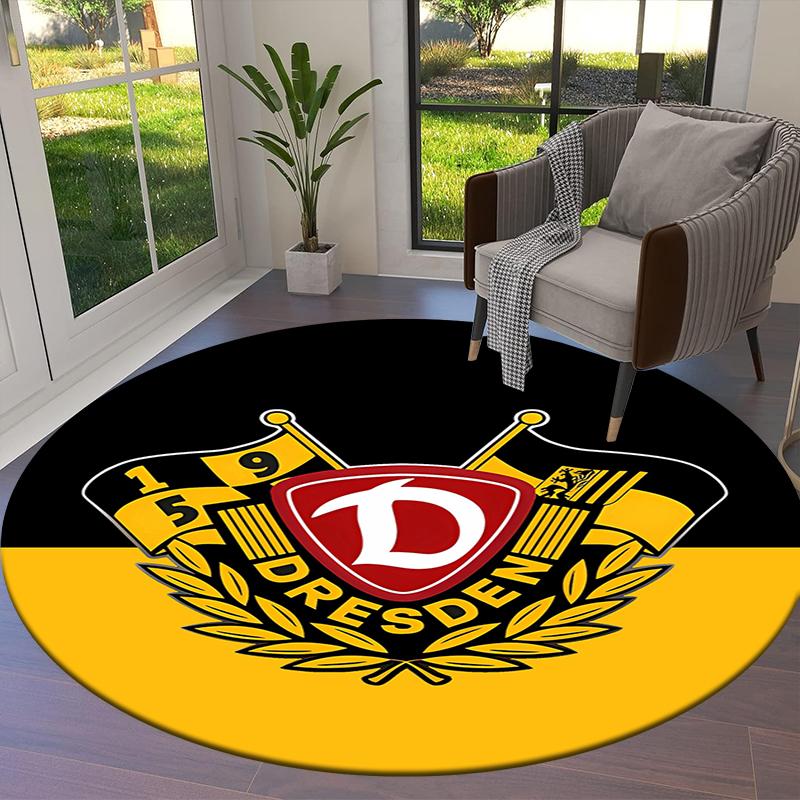 Kulatý koberec SG Dynamo Dresden, Koberec do obývacího pokoje, ložnice, k pohovce, herny, Dekorace, Protiskluzová podložka