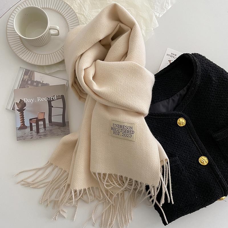 31Colors Fashion Cashmere Scarf for Women Warm Winter Solid Color Double Sided Wraps Neckerchief Poncho Echarpe Pashmina Stoles