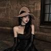 Halloween Party Color Blocked Knit Witch Hat Dark Style Cosplay Hat