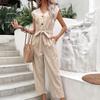 Women's Summer Fashion Commuter Business Casual Simple Slim Straight Nine Solid Colour Jumpsuit