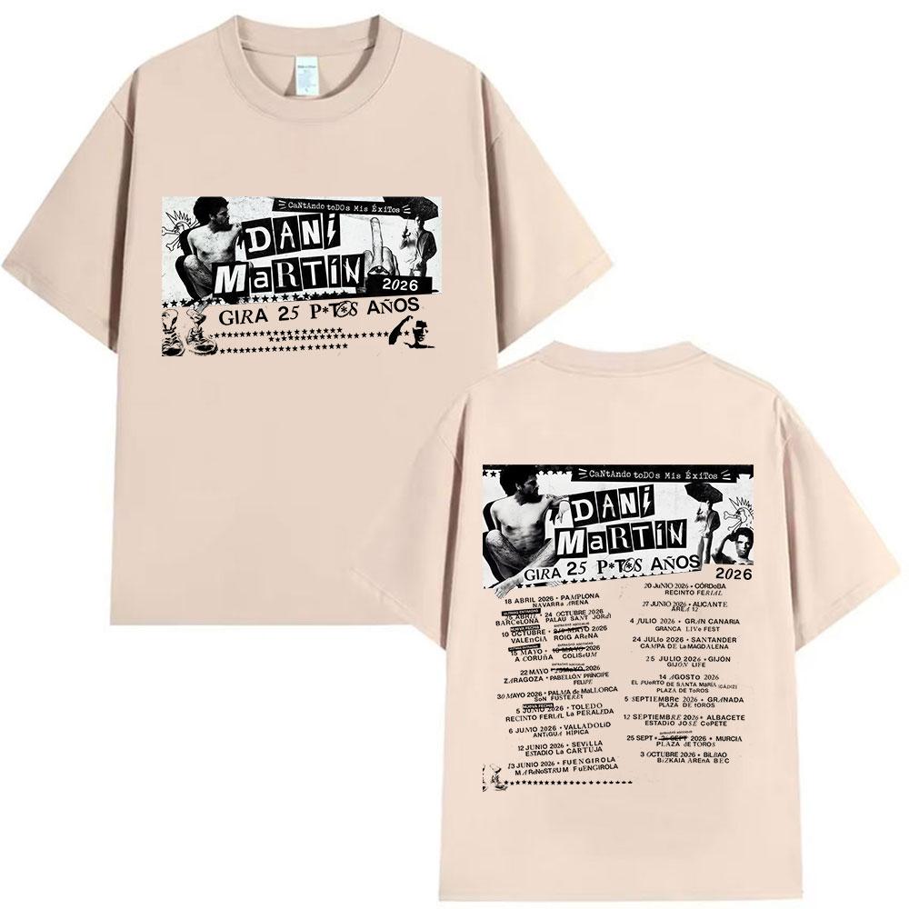 Rapper Dani Martin Tour 20252026 Merch T Shirts Mens Pop Music Clothing Short Sleeve Tshirt Man Hip Hop Gothic Vintage Tshirt
