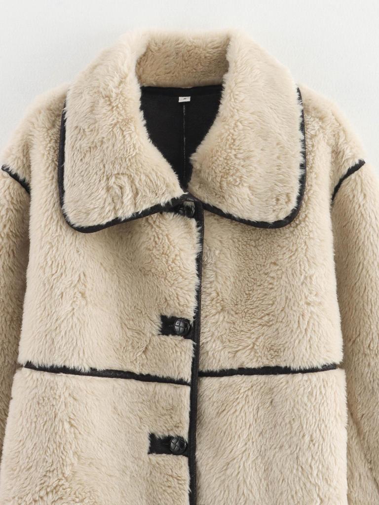 2024 Winter European & American Style Versatile Big Lapel Loose Long Leather and Fur Coat