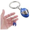 Keyring Helmet Blue Metal Pendant