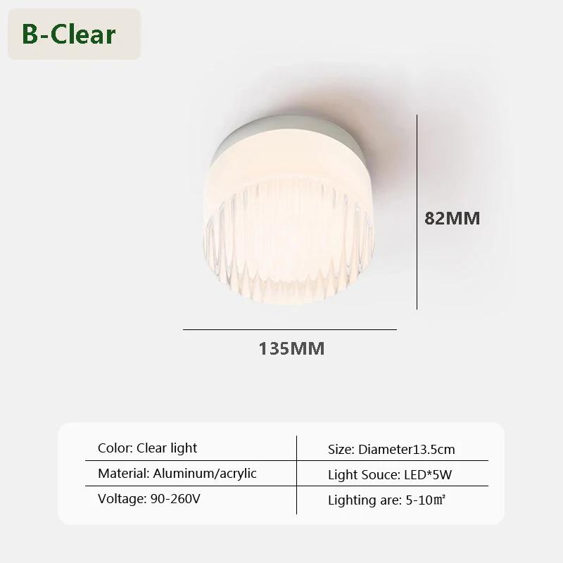 Nordic LED Ceiling lights Waterproof Wall lamp For  Bathroom Balcony Bedroom Entrance Indoor lighting Glass ceiling Lamp