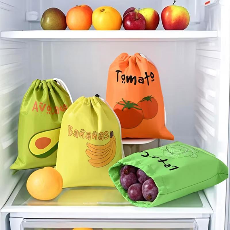 Fruit Vegetable Freshkeeping Bag Banana Storage Bag Vegetable Preservation Anti Ripening Insulated Drawstring Reusable