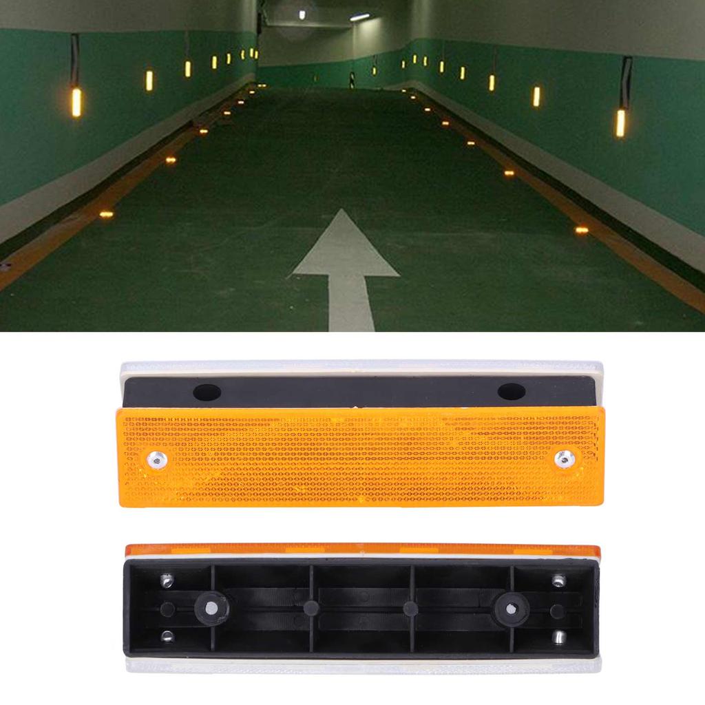 2PCS Rectangle Reflective Sign Road Stud Marker for Highway Traffic Warning Facilities(YellowWhite )