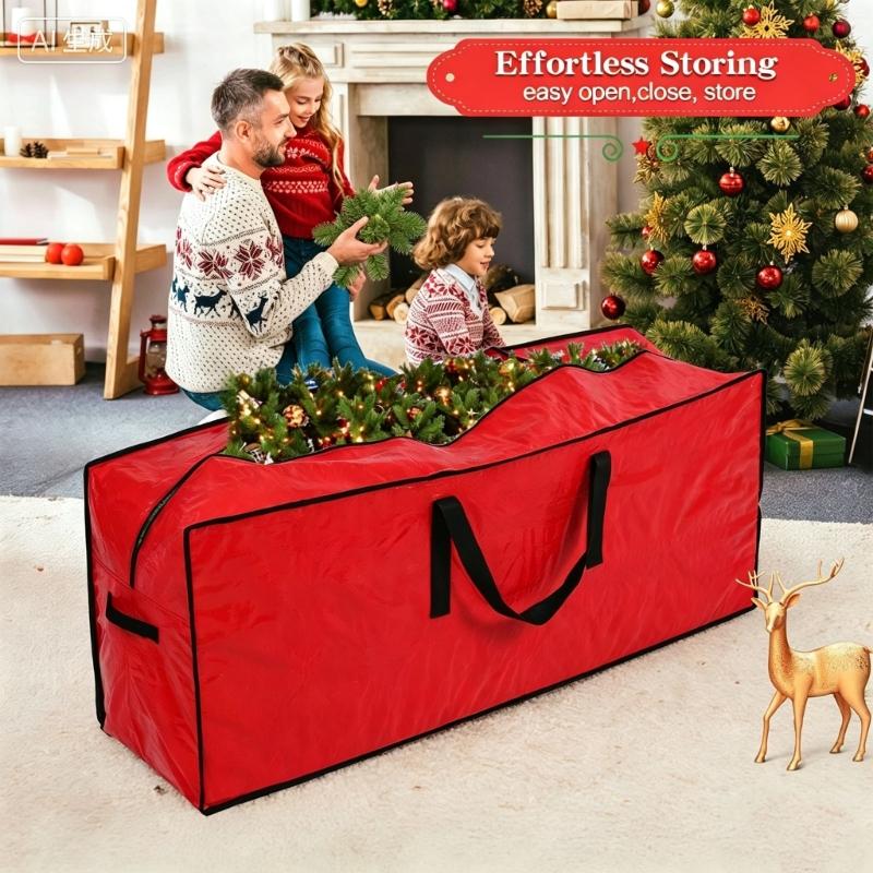 Flexible Christmas Tree Storage Bag with Zippered Opening and Wipe-Clean Exterior for Storage Room Organization