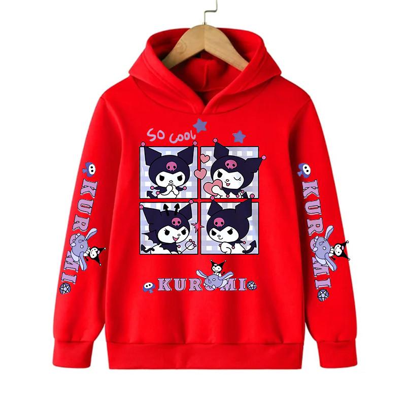 Kids Streetwear Kuromi Children's Hoodie Cute Sweatshirt Manga Kid Girl Boy Top Hoody Clothes