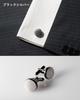 Tabarat Round Tapered Made in Brass Cufflinks, Cuffs, Men's Gift, Japan, (Black Silver)