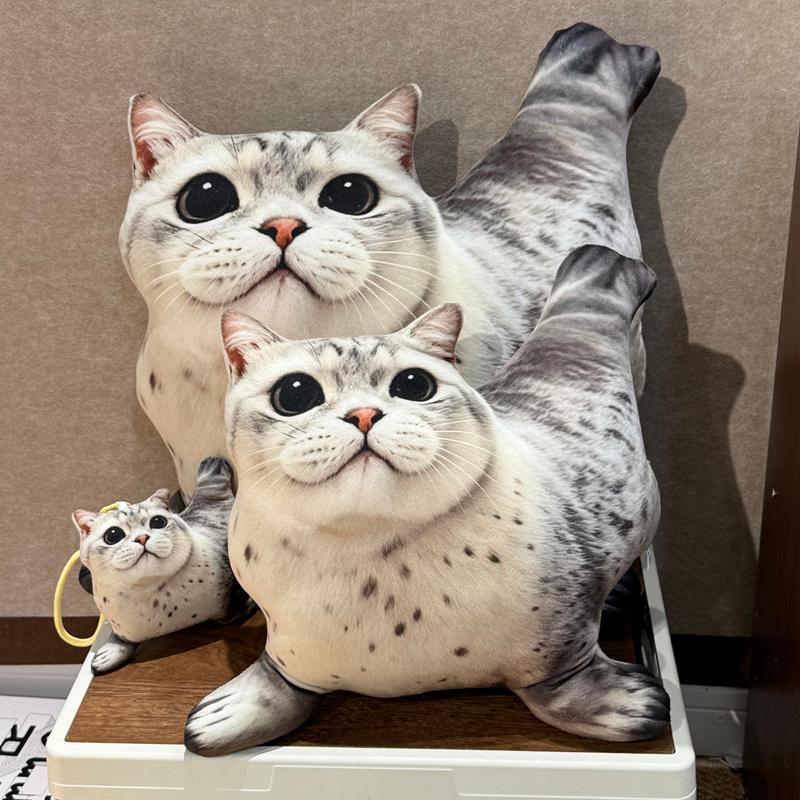 12/32cm New Simulation of Seal Cat Plush Toy Ocean Doll Cute Cat Toy Cartoon Lifelike Kitten Dolls Girls Birthday Gift Kids Toys