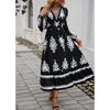 Women's Dresses Elegant Printed V Neck A-line Dresses