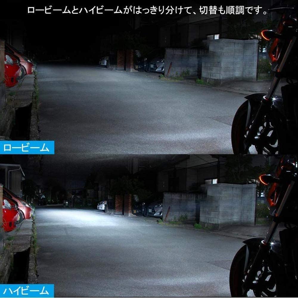 MOTOSTAR Motorcycle LED Headlight, H4 HI/LO Switchable, HS1 LED Bulb, 6000K, High Brightness,