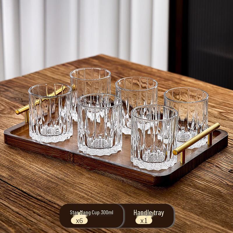 Handon Star Glass Cup Set with Tray