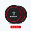KJGK5 2Pcs Car Silicone Coaster Anti-Slip Water Cup Drink Mat For Skoda Octavia Kodiaq Fabia Superb Rapid Karoq Kamiq Roomster Citigo 