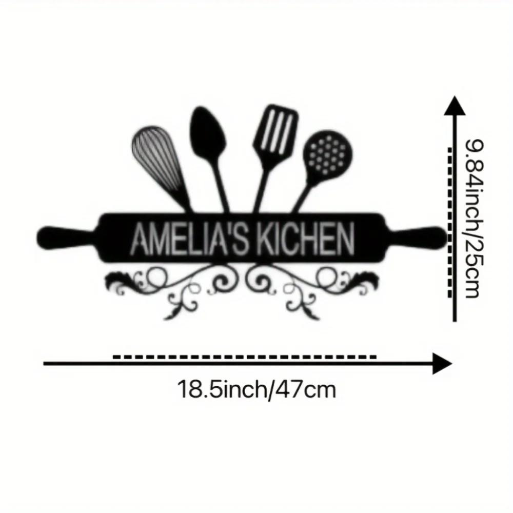 1 шт. Индивидуальное металлическое настенное искусство Amelia Кухонный декор Арт-деко Многоразовое Съемное для настенного шкафа