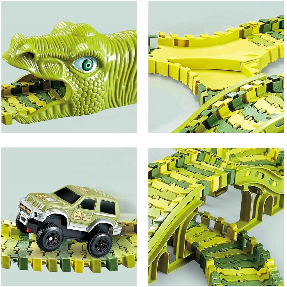 Large Race Track Dinosaur Building Blocks Dino T-Rex Track 140