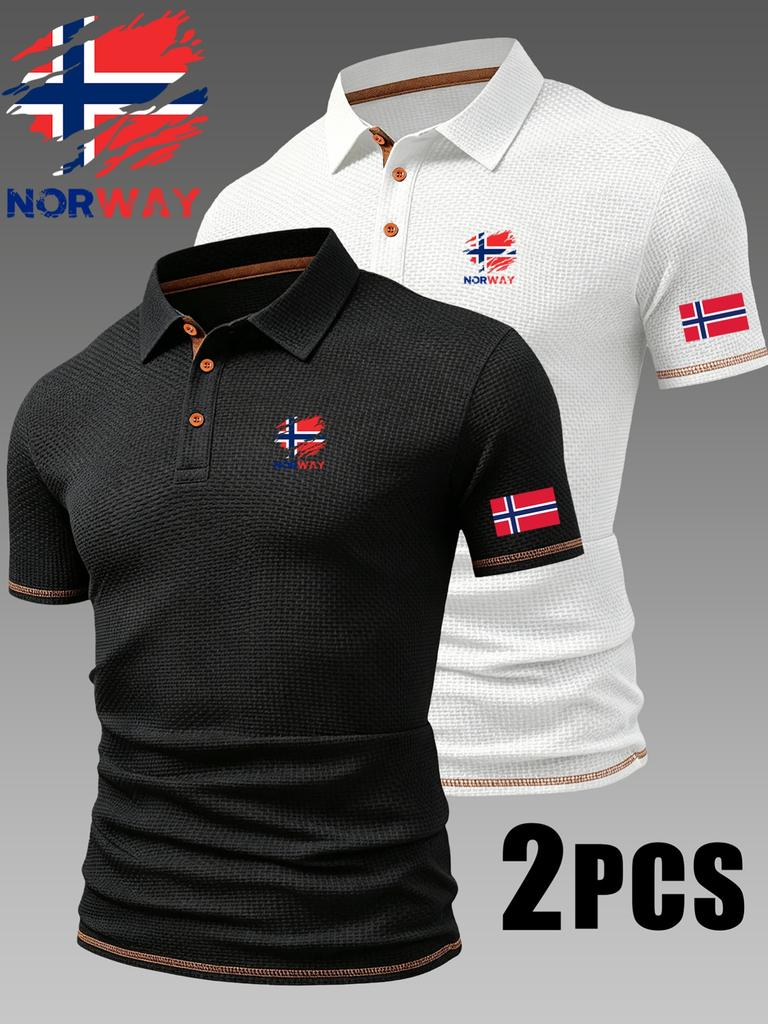 2pz Polo da Golf da Uomo per Esterno - Maniche Corte & Color Block, T-shirt da Uomo Business Casual Traspiranti & Comode per Primavera ed Estate