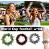 Football Wristband for Sports Events Festival Party Supplies with Soccer Ball Print and Tinsel Decoration for Fans