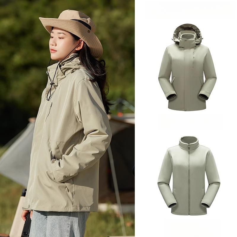 Jacket Women's 2025 New Three-in-one Removable Windproof and Waterproof Mountaineering Suit Autumn and Winter Coat Men
