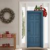 1/2Pcs Antique Wooden Christmas Door Corner Decoration Santa Claus With Reindeer And Snowman Holiday Party Decorations