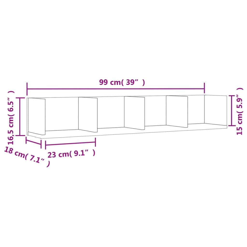 Wall Cabinets 2 pcs Grey Sonoma 99 x 18 x 16.5 cm Particleboard