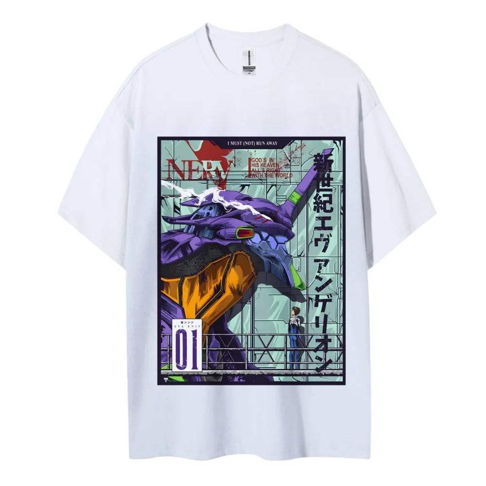 Neon Genesis Evangelion Cotton Unisex Crewneck Anime TShirt Comfortable Shortsleeved Sports and Casual Mens and Womens Tops