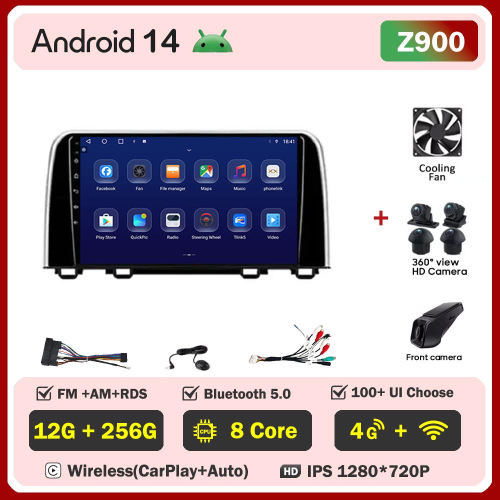 Car Multimedia Player For Honda CRV CR-V 5 RT RW 2016-2018 Car Radio Player Stereo Head Unit Wireless Android Auto GPS 5G Wifi