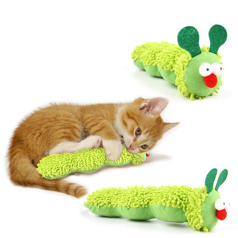 Juguetes para Masticar Gatos para Limpieza Dental Plataovina Hierba Gatera Oruga Interactivo Juguete Mordedor para Gatitos Cuidado Dental Juguetes para Gatos