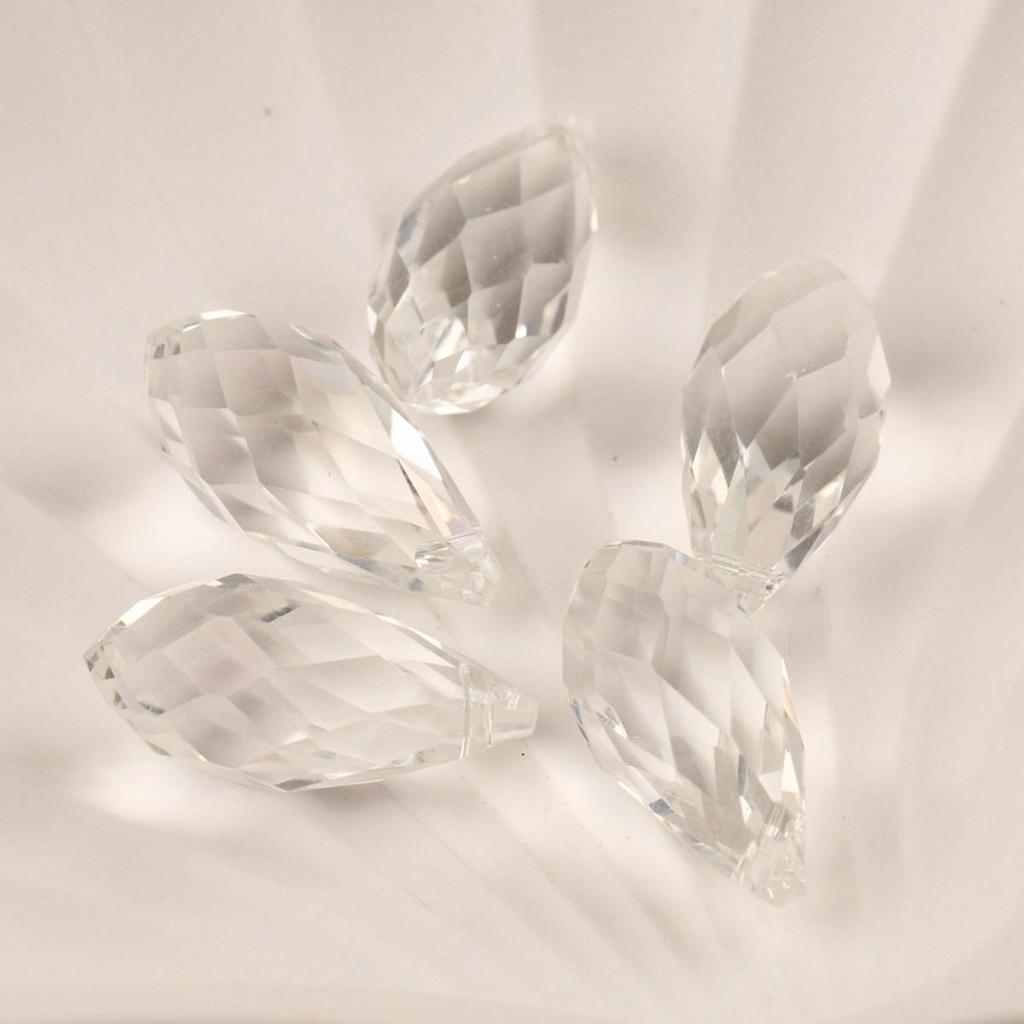 10pcs Teardrop Faceted Crystal Glass Beads Loose 12x25mm Drilled Pendant Drops  Crafts Beads for DIY Jewelry Making  Accessories