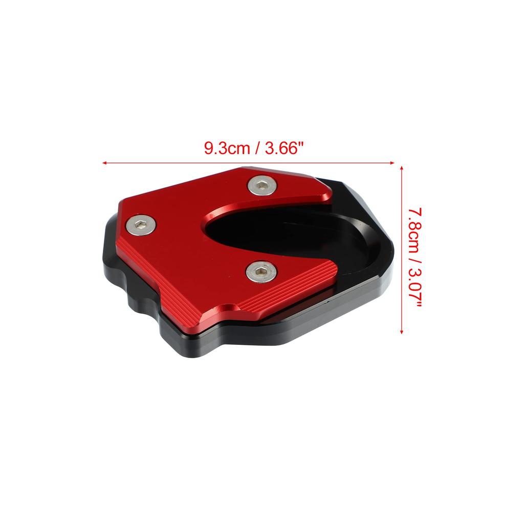 X AUTOHAUX Motorcycle Kickstand Side Stand Plate Aluminum for Suzuki GSX250R Pad, Alloy, Red,