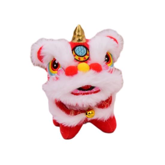 

Lion Dance Plush Keychain Miniature Chinese Festive Mascot Lion Design Bag Charm Festive Home Decor for Celebration Party червоний