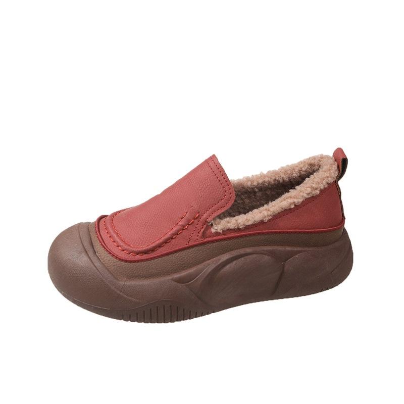 Winter Doudou shoes integrated fur shoes 2025 autumn and winter velvet soft-soled foot cover women's shoes low-top cotton shoes