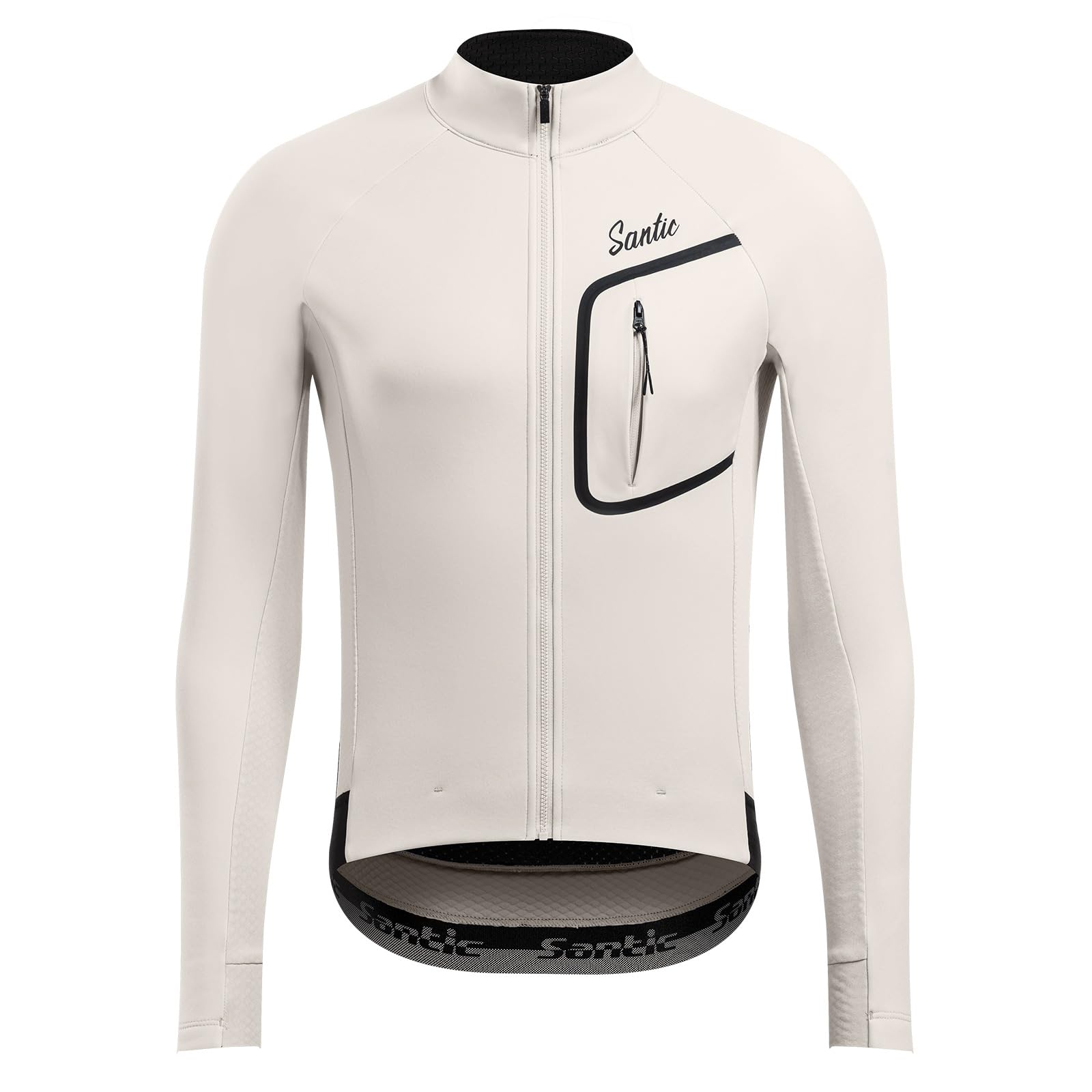 

Santic Winter Long Sleeve Cycling Jacket for Cycling Size Men s Fleece-Lined (5-15°C) (White, L) белый