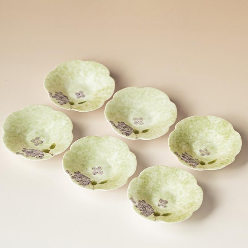 Hand-painted Hydrangea Tea Cup Household Ceramic Kung Fu Tea Set Chinese Master Cup Coaster Teaware Drinkware Kitchen Supplies