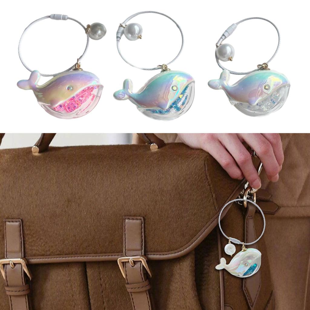 Set mit 2 niedlichen Schlüsselanhängern in Wal- und Fischform aus Acryl – ideal für Schüler und Modeliebhaber