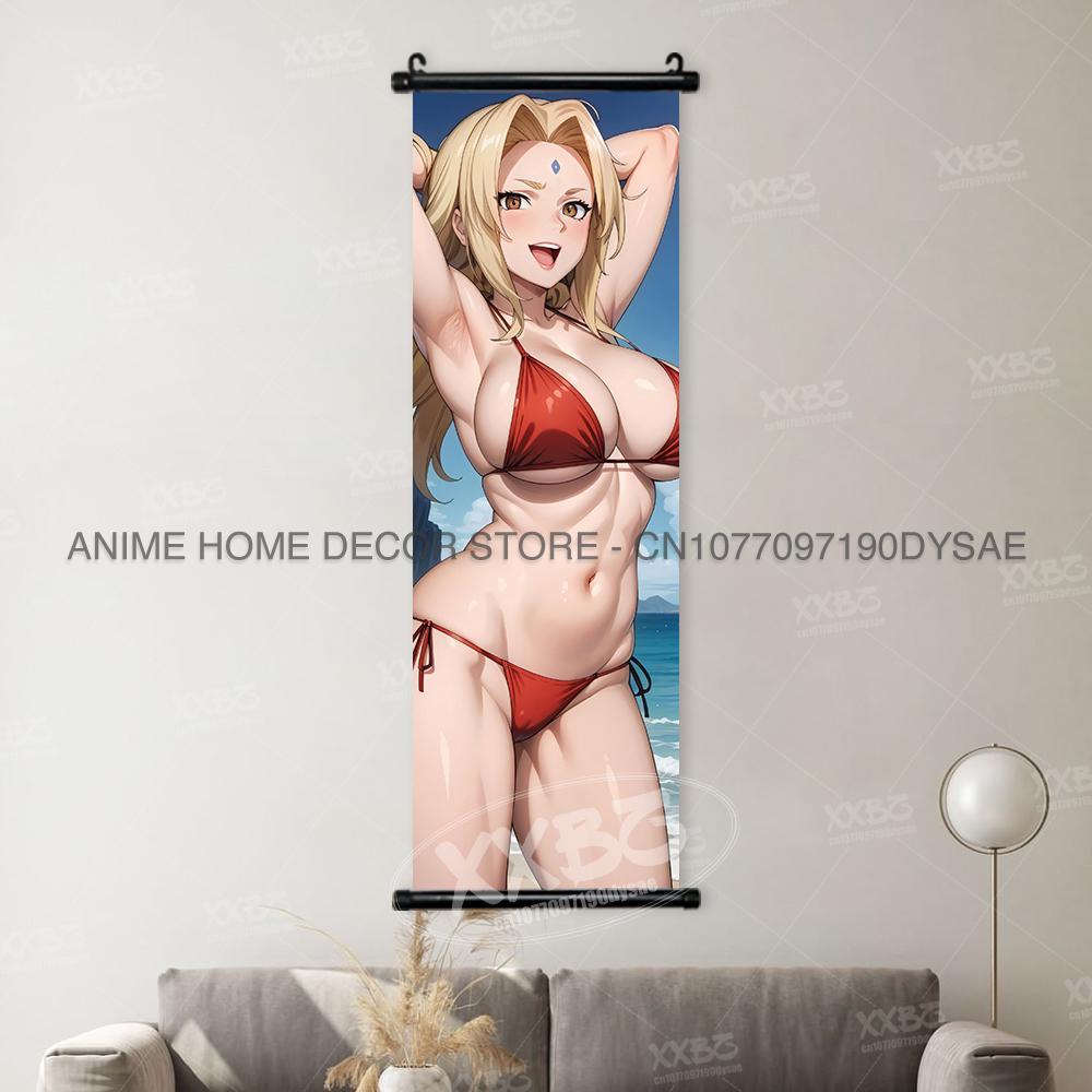 Naruto Konan Posters Sexy Anime Hyuuga Hinata Home Decor Haruno Sakura Decorative Scrolls Picture Yamanaka Ino Hanging Paintings