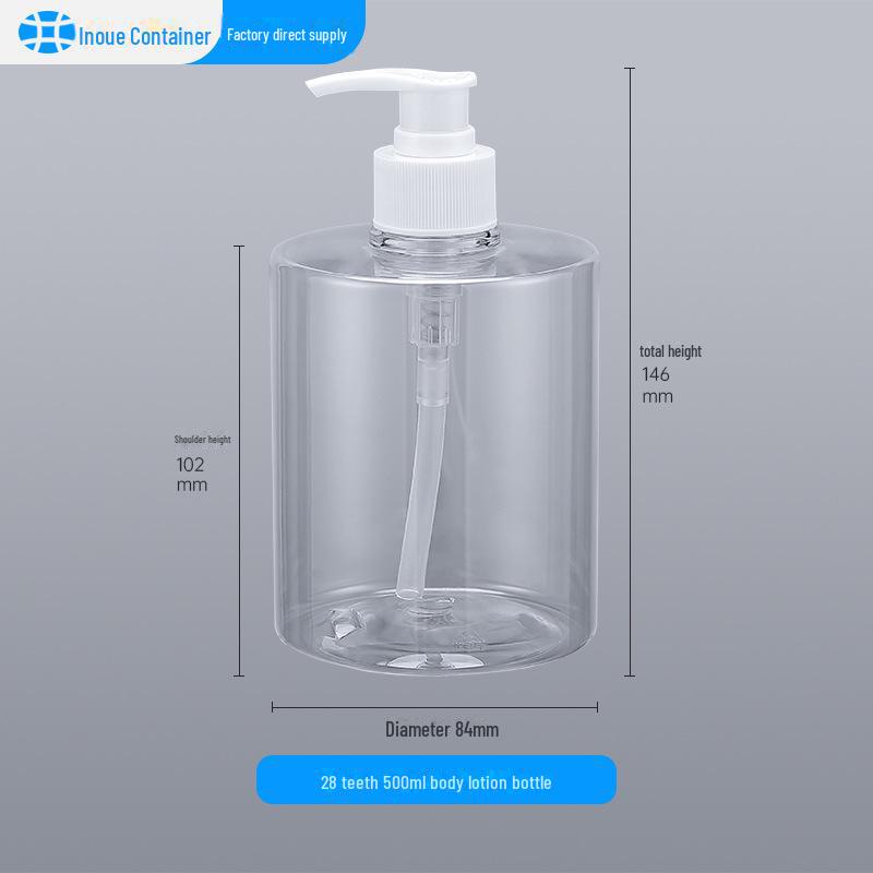 Flacon pompă din plastic transparent de capacitate mare de 500 ml pentru șampon sau gel de duș