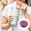 40oz Tumbler Flip Straw Lid Replacement Leak-Proof Splash Resistant Cover for Cup BPA-Free Reusable Glass Lid with Folding Straw