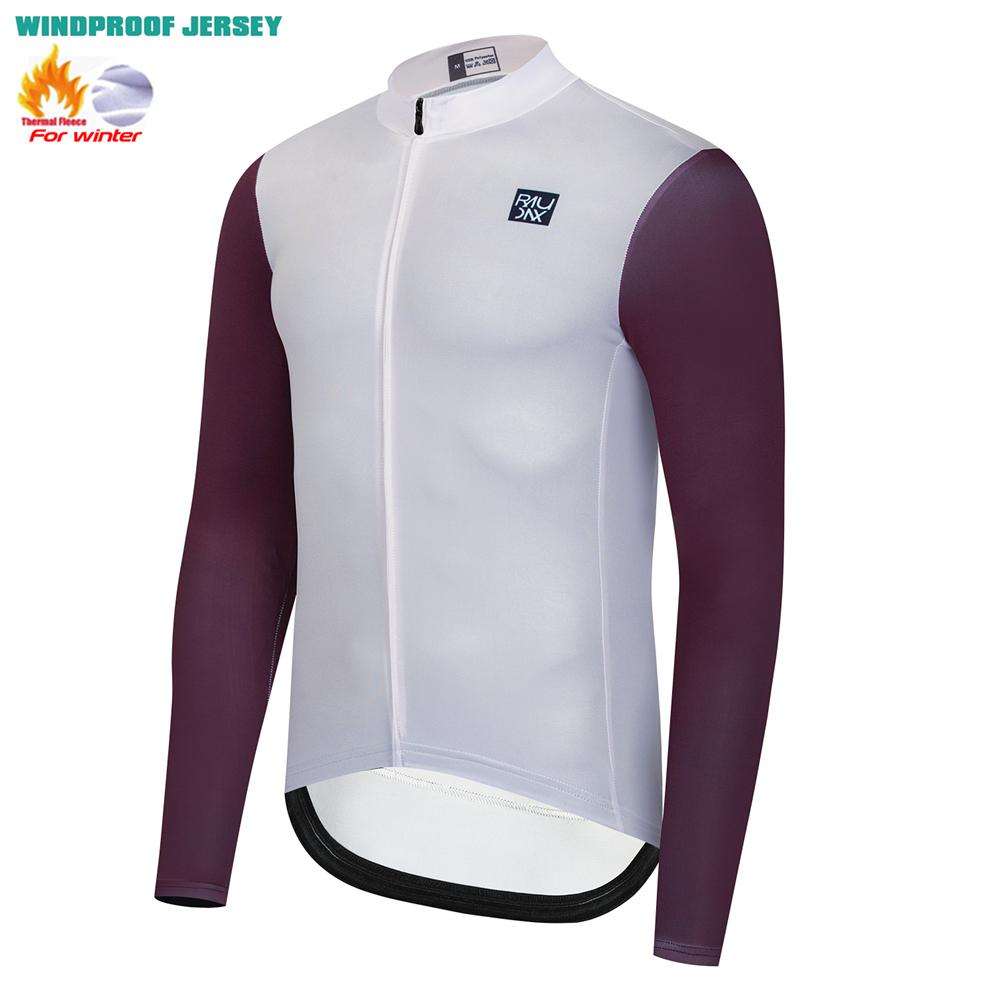 Raudax Winter Long Sleeve Cycling Clothing Thermal Fleece Keep Warm Road Bike Sportswear Mountain Bike Jerseys Ropa De Hombre