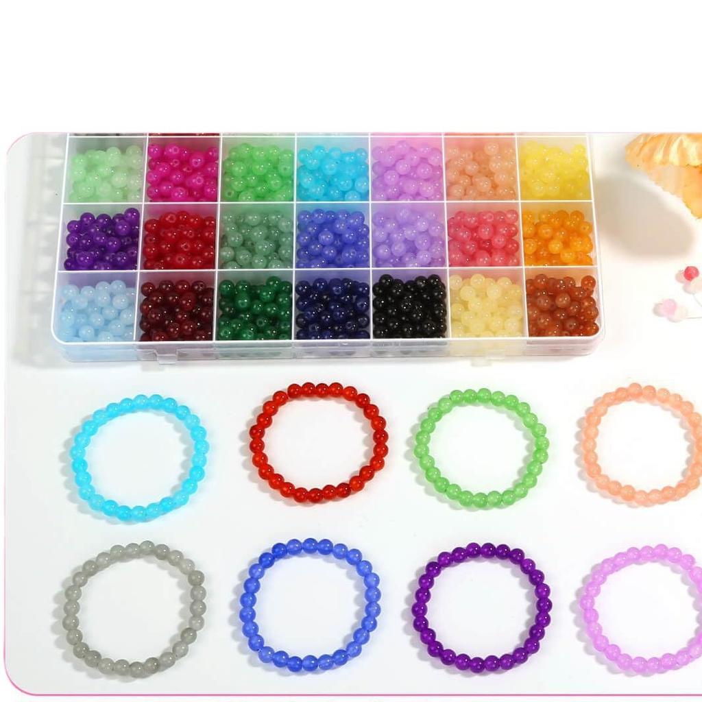 6Mm Glass Jelly Double Bead Set Glass Beads Beaded Diy Jewelry Accessories Glass Beads