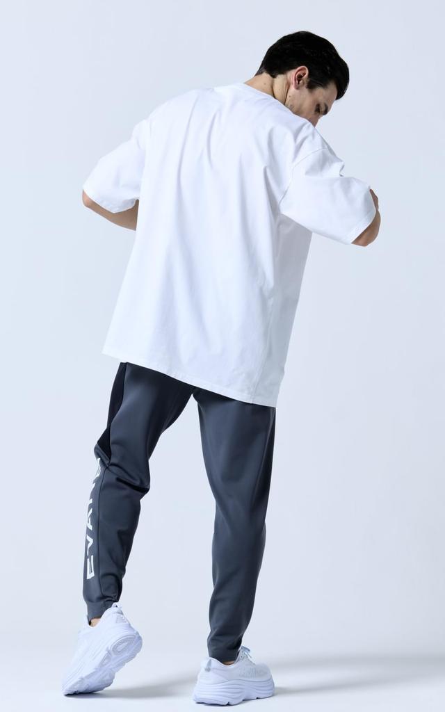 EVANE Oversized Baumwoll-Stretch-Grafik-T-Shirt von Hiroaki Yamasawa. Herren Kurzarm Fitness T-Shirt, Weiß, Größe M.