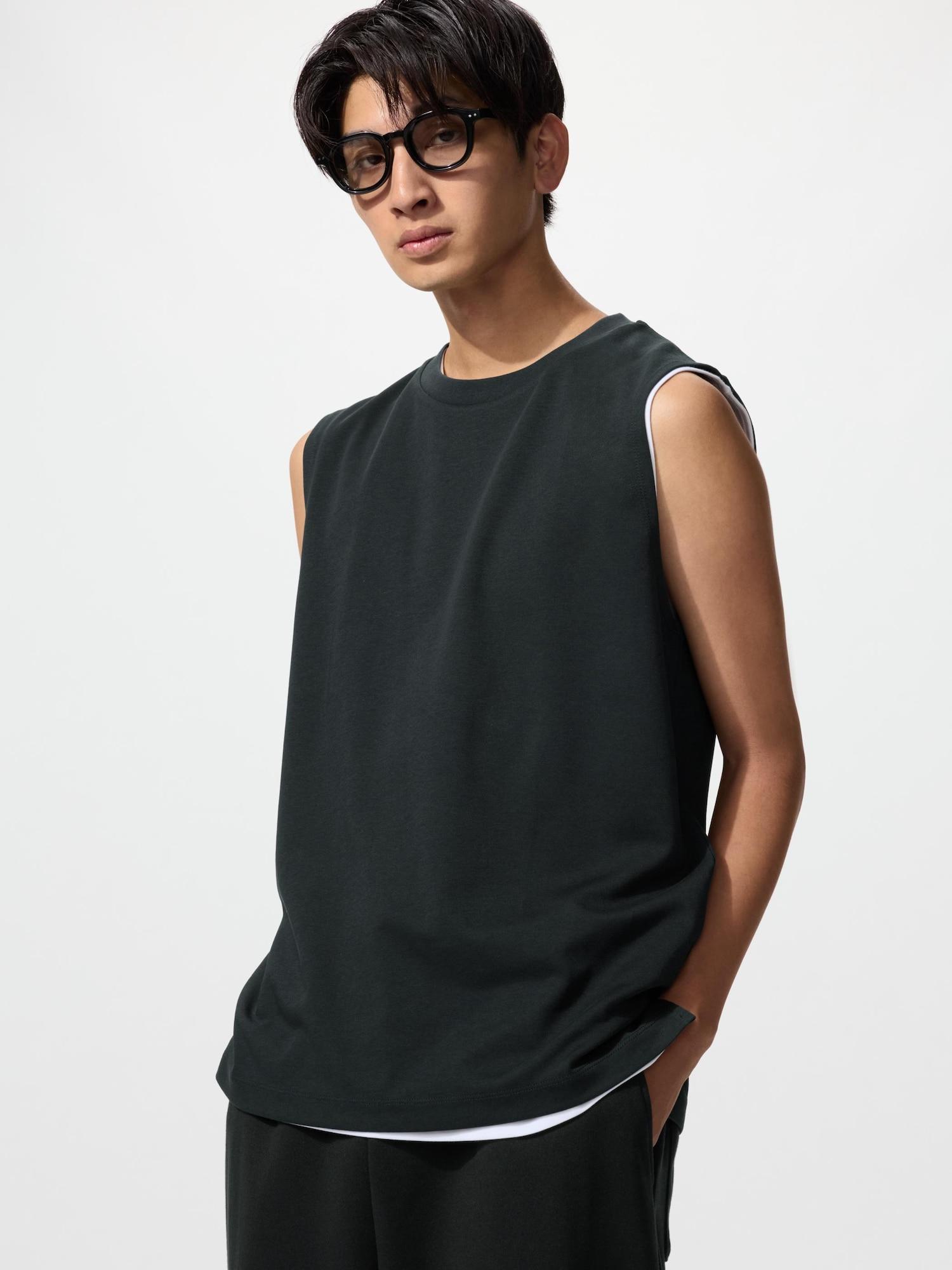 Uniqlo Airism Kokvilnas bezpiedurkņu T krekls