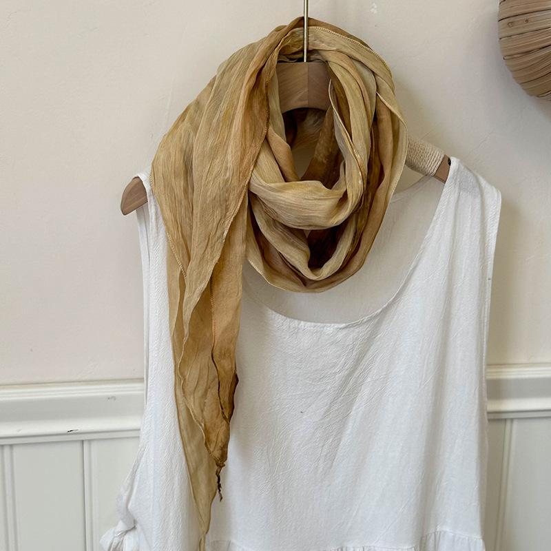 VREOVOR Tie-dye Scarf New Literary Style Thin Spring and Summer Shawl Clothing Outer Shawl Retro Fashion Trend