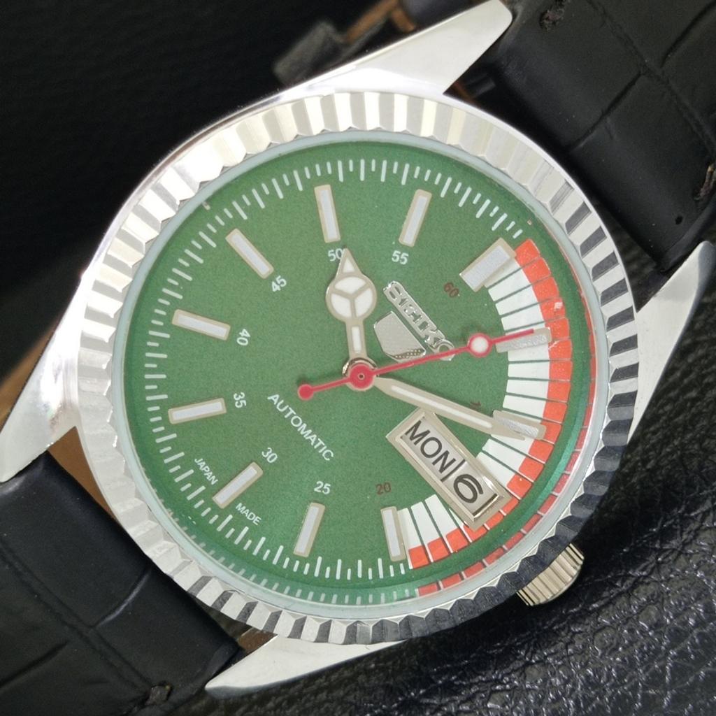 

SEIKO 5 AUTOMATIC VINTAGE REFURBISHED 6309A JAPAN MENS GREEN WATCH a440692-4 Sk-a440692