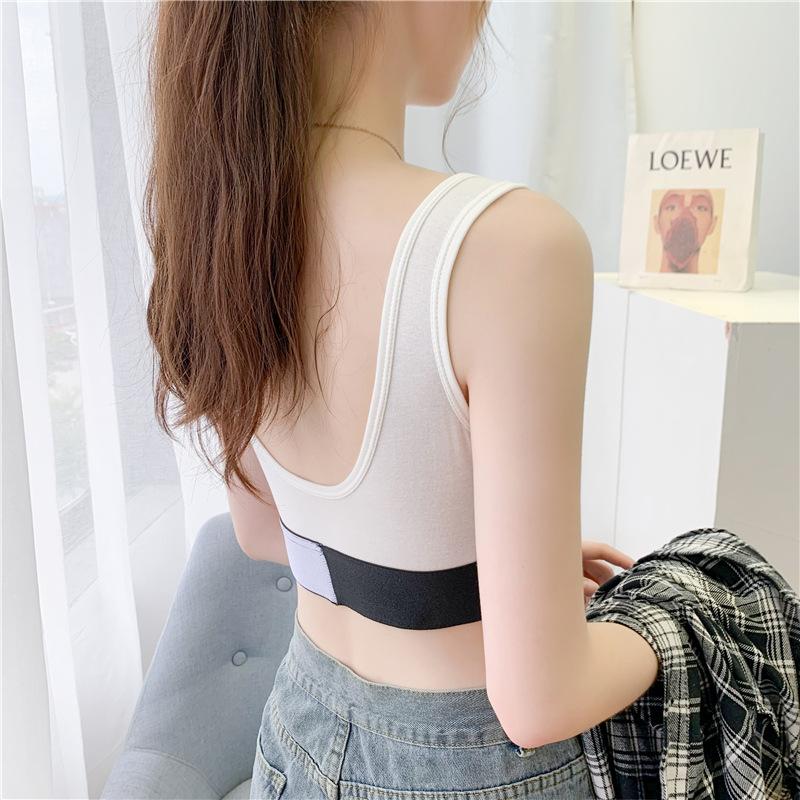 Women's M Letter Sling Beautiful Back Tank Top Removable Pad Underwear Sports Yoga Bottoming Bra M-2XL 50-80KG
