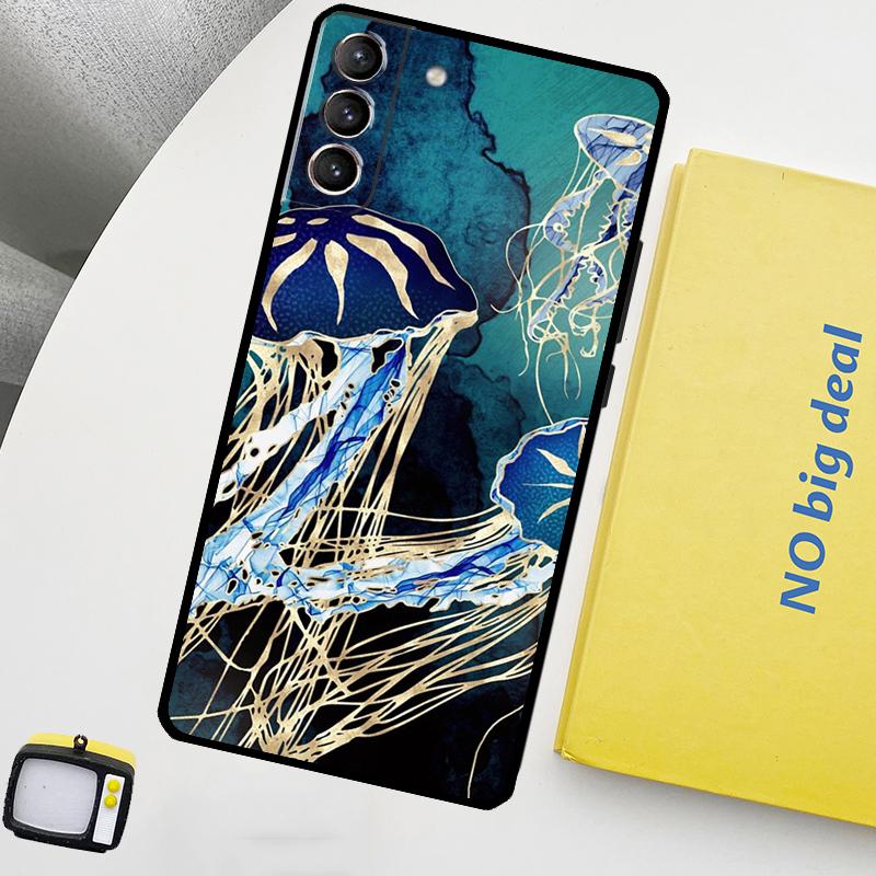 Magic Jellyfish Phone Case For Samsung Galaxy S25 S24 Ultra S20 S21 S22 S23 Plus S9 S10 S24 FE S25 FE Cover