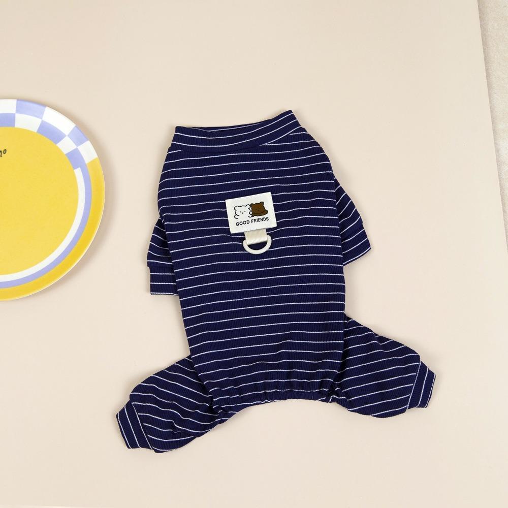 Breathable Puppy Overalls Soft Dog Hoodies Pet Accessories Striped Dog Pajamas  Bichon