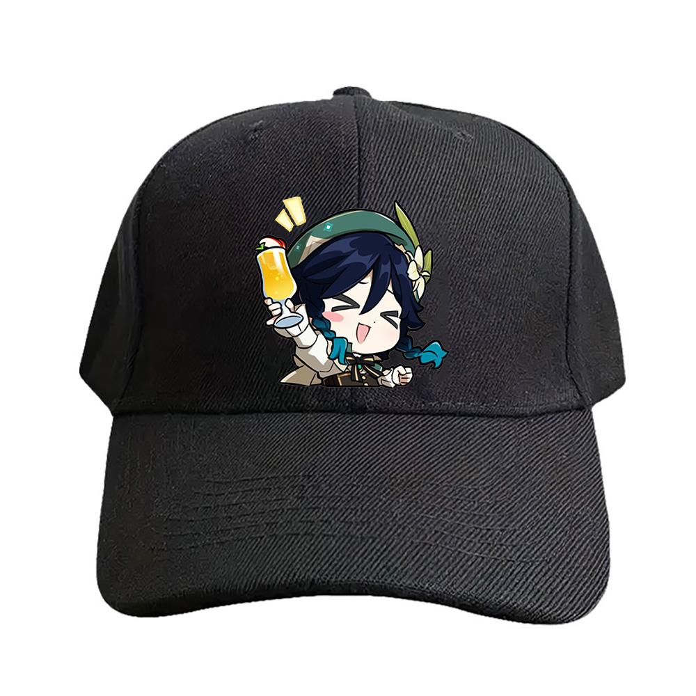 Genshin Impact Chibi Venti Cap Summer Woman Man Adult Casual Fashion Casual Adjustable Fishing Hat Sun Hat